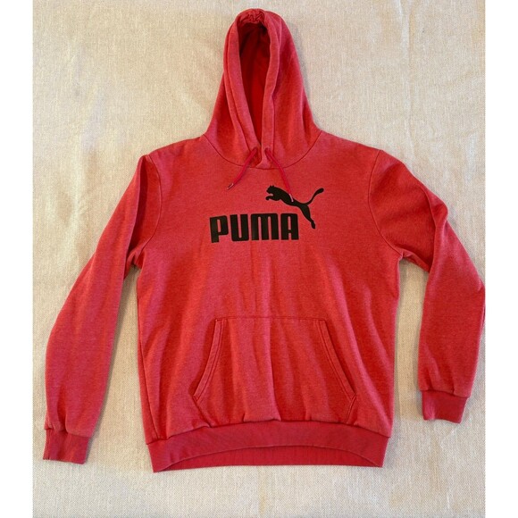Puma Framed Up Pullover Hoodie Mens Red Casual Outerwear LARGE - Picture 1 of 7